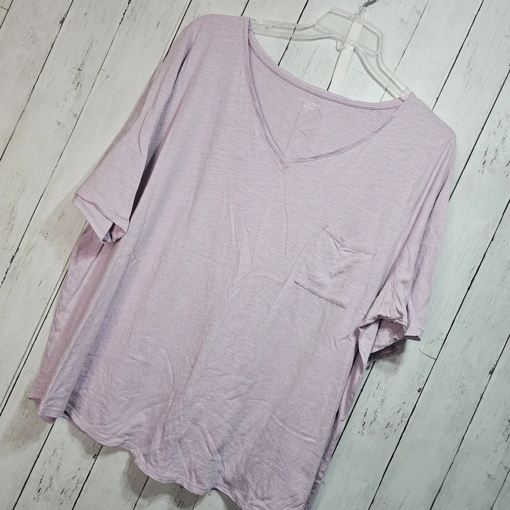 EILEEN FISHER Women's Lavender T-shirt Organic Cotton Relaxed Fit S/S Size 3X. - Picture 2 of 7